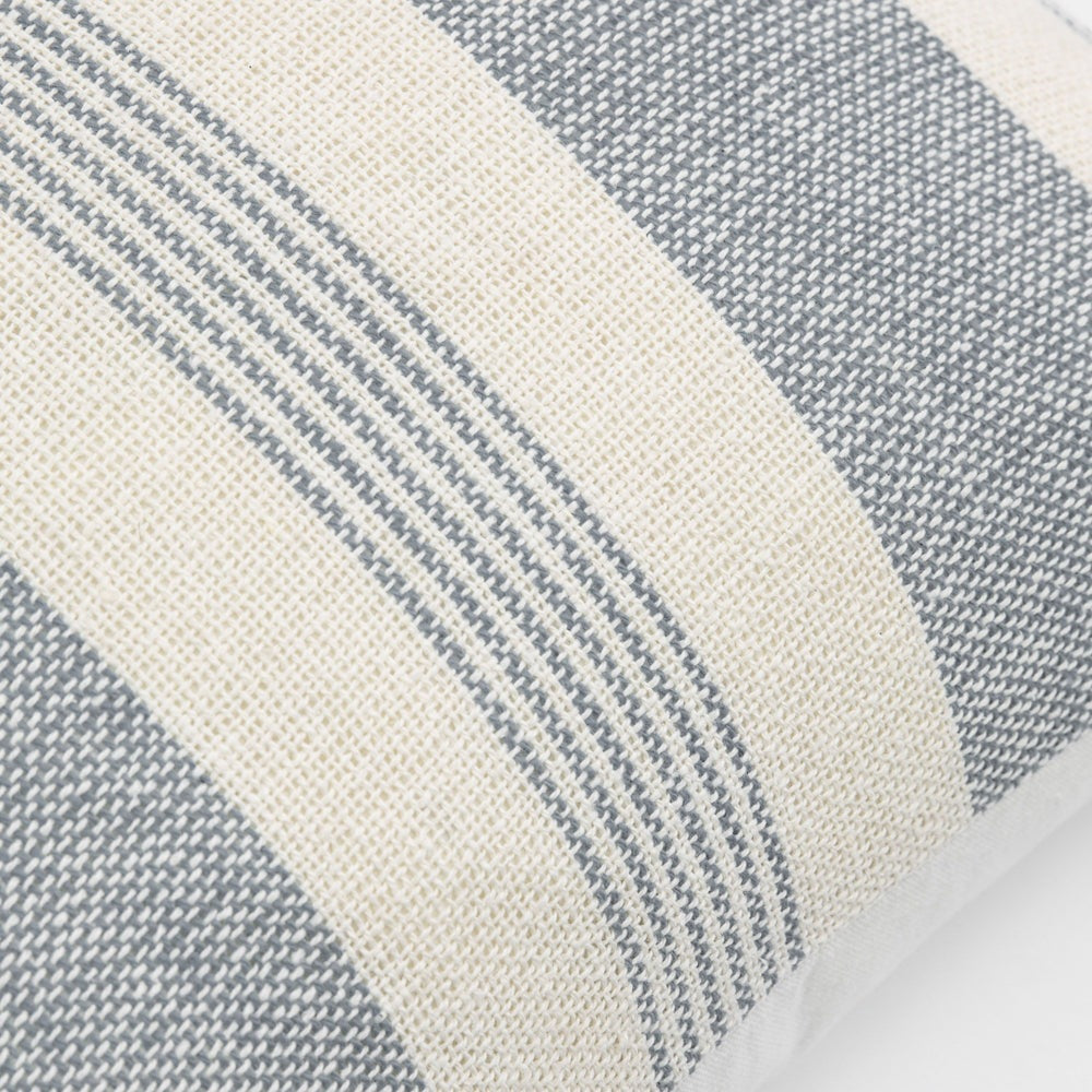 Product photograph of Gallery Interiors Garnette Stripe Square Stripe Cushion Grey from Olivia's.