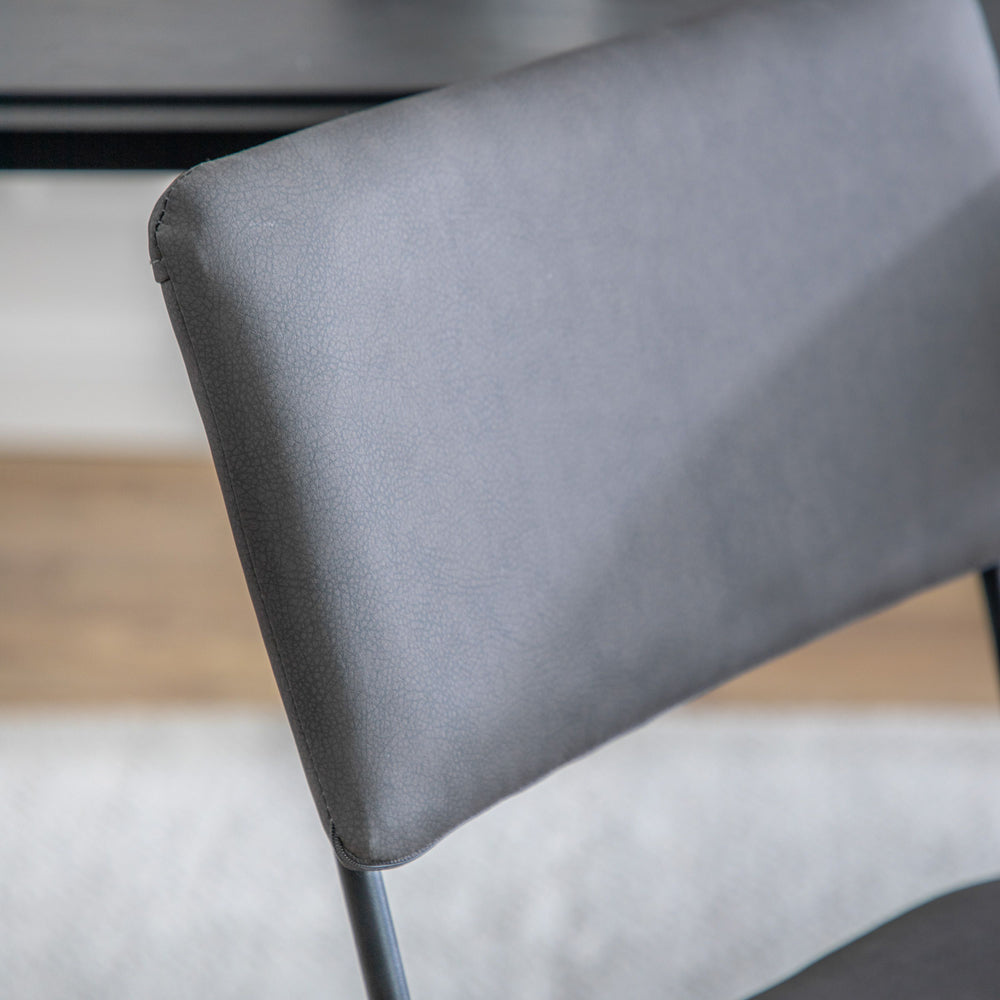 Product photograph of Gallery Interiors Set Of 2 Turchi Dining Chairs In Charcoal from Olivia's.