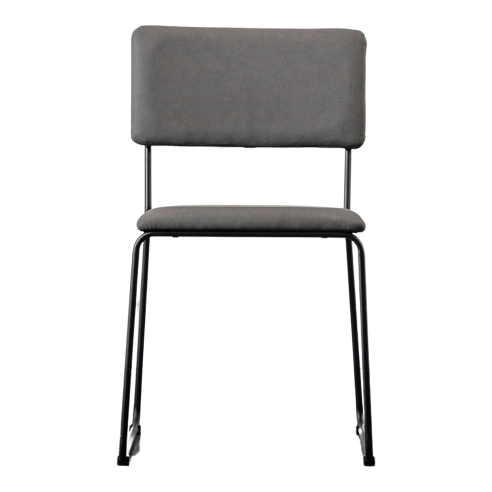 Product photograph of Gallery Interiors Set Of 2 Turchi Dining Chairs In Slate Grey from Olivia's.