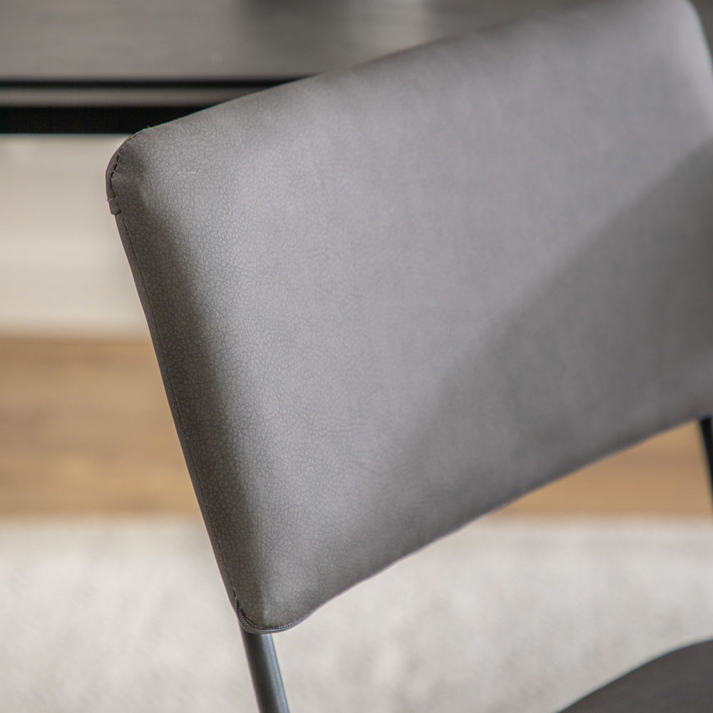 Product photograph of Gallery Interiors Set Of 2 Turchi Dining Chairs In Slate Grey from Olivia's.
