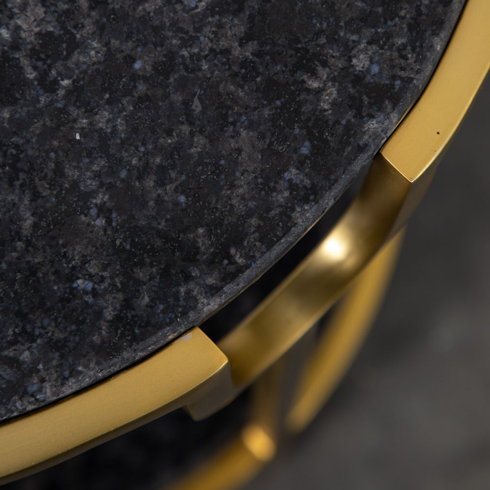 Product photograph of Gallery Interiors Petko Side Table Black Marble from Olivia's.