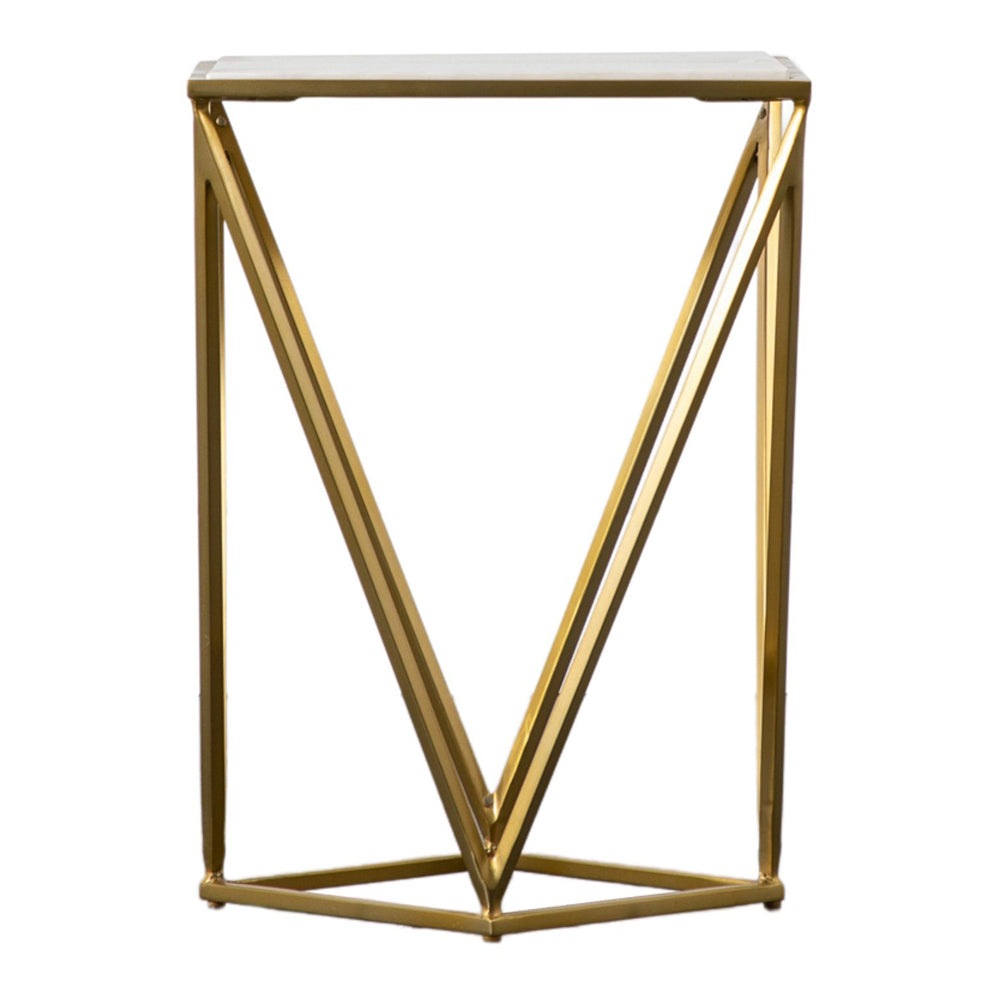 Product photograph of Gallery Interiors Murray Side Table Gold from Olivia's.