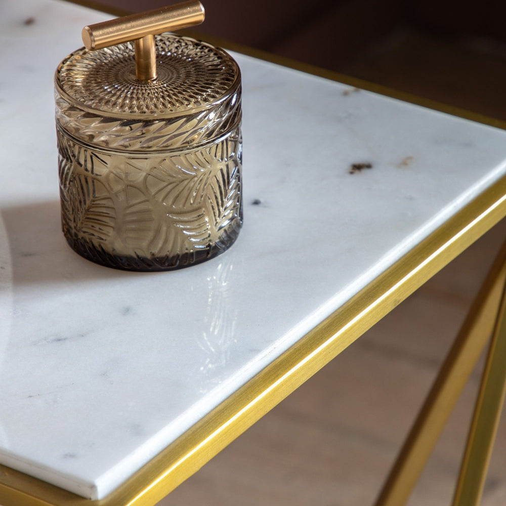 Product photograph of Gallery Interiors Murray Side Table Gold from Olivia's.