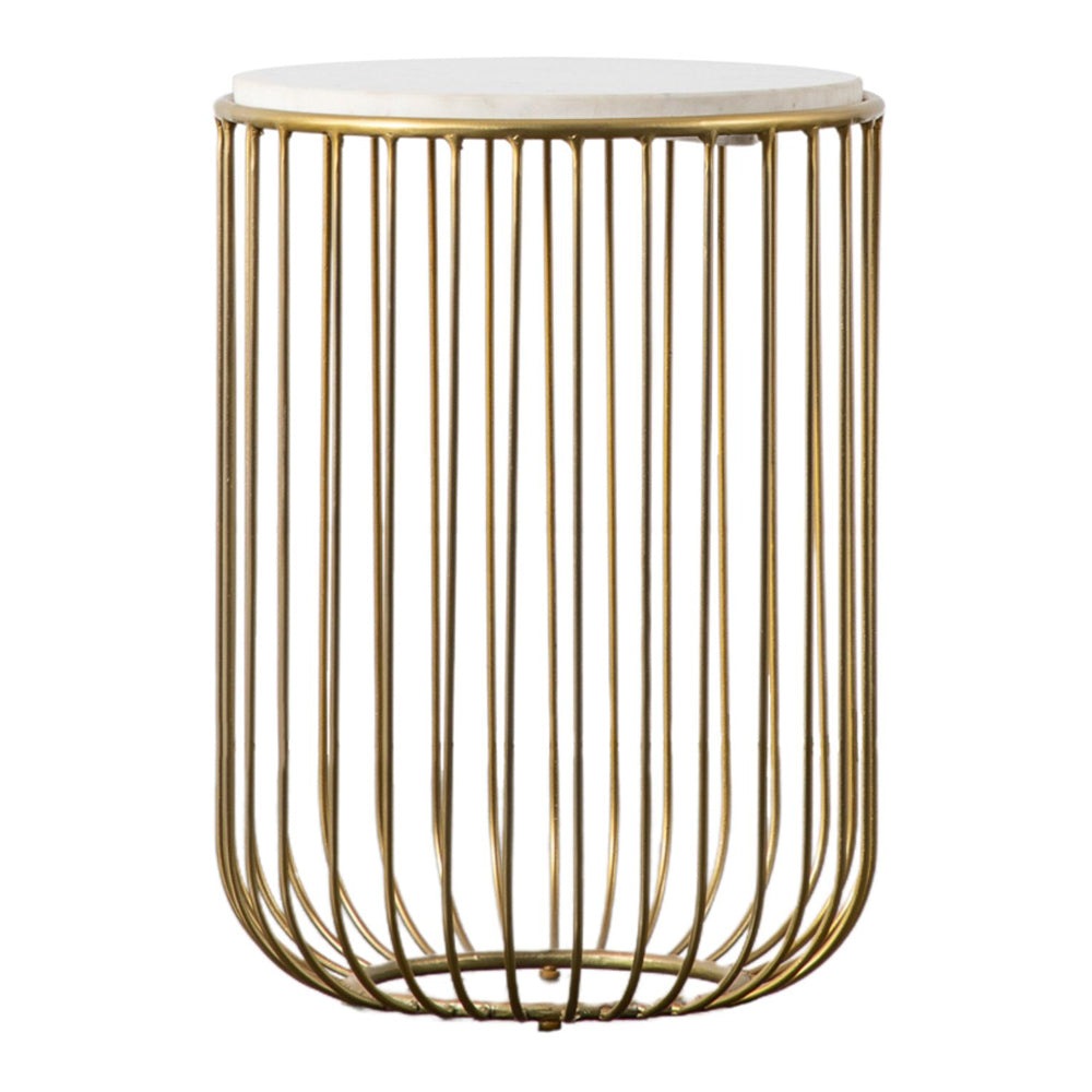 Product photograph of Gallery Interiors Deonte Side Table In Gold from Olivia's