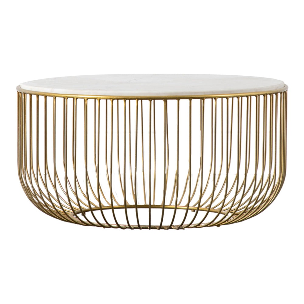 Product photograph of Gallery Interiors Deonte Coffee Table Gold from Olivia's