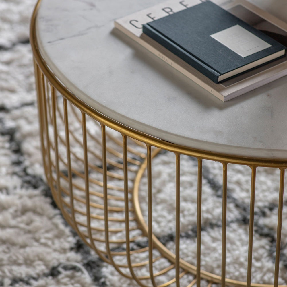 Product photograph of Gallery Interiors Deonte Coffee Table Gold from Olivia's.