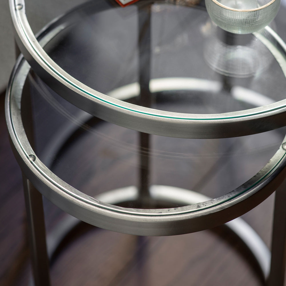 Product photograph of Gallery Interiors Egemen Nest Of Two Tables In Silver from Olivia's.