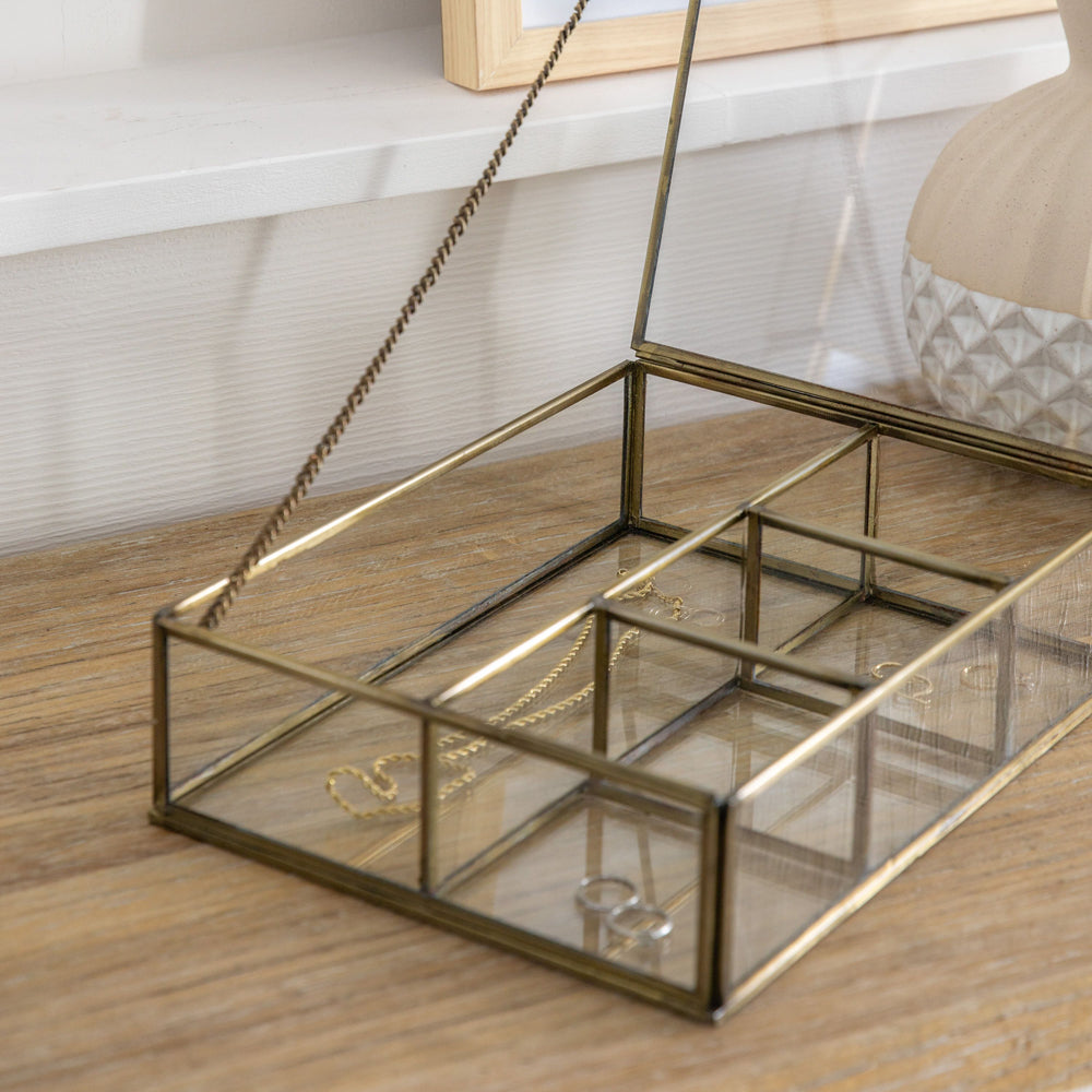 Product photograph of Gallery Interiors Priscilla Jewellery Box Antique Brass Large from Olivia's.