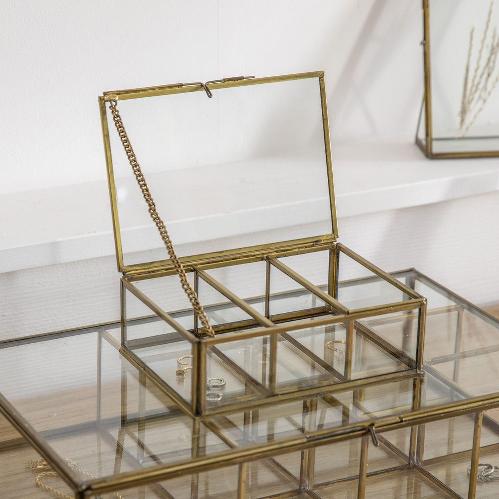 Product photograph of Gallery Interiors Priscilla Jewellery Box Antique Brass Large from Olivia's.