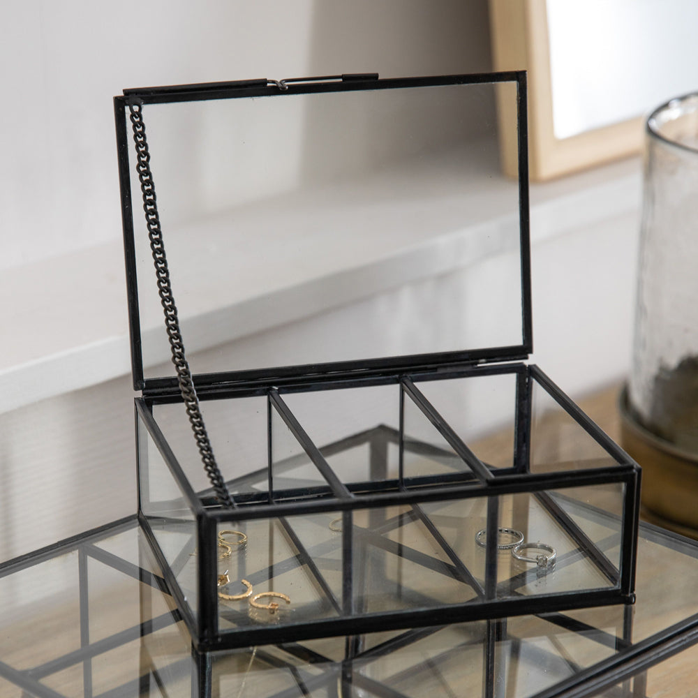 Product photograph of Gallery Interiors Priscilla Jewellery Box Black Large from Olivia's