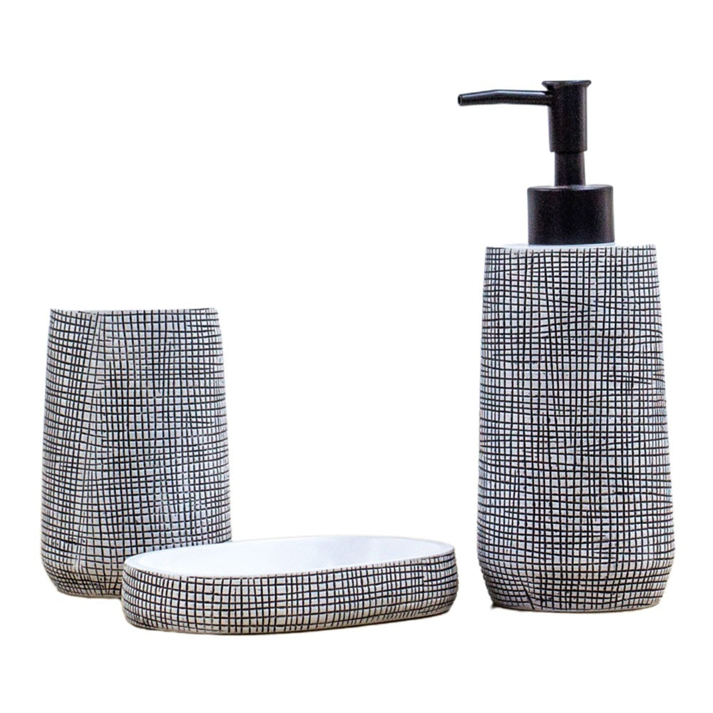 Product photograph of Gallery Interiors Arissen Bathroom Set Black And White from Olivia's.