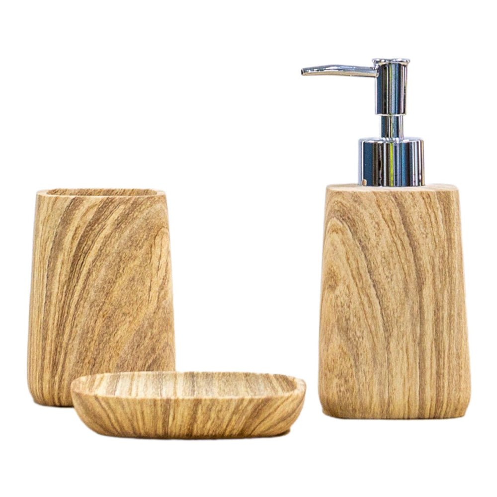 Product photograph of Gallery Interiors Set Of 3 Oliverson Bathroom Set Sand Stone from Olivia's.