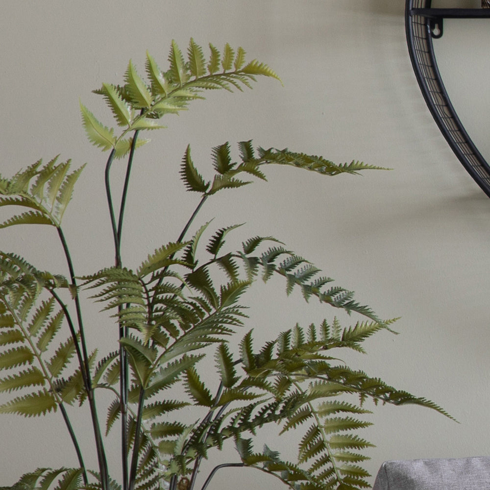 Product photograph of Gallery Interiors Kambiz Potted Fern In Cement Faux Plant Cream And Green Small from Olivia's.