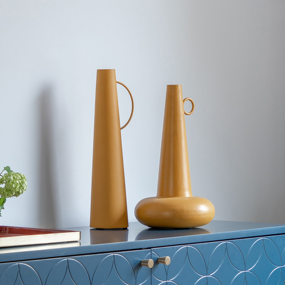 Product photograph of Gallery Interiors Tamzin Vase Ochre from Olivia's.