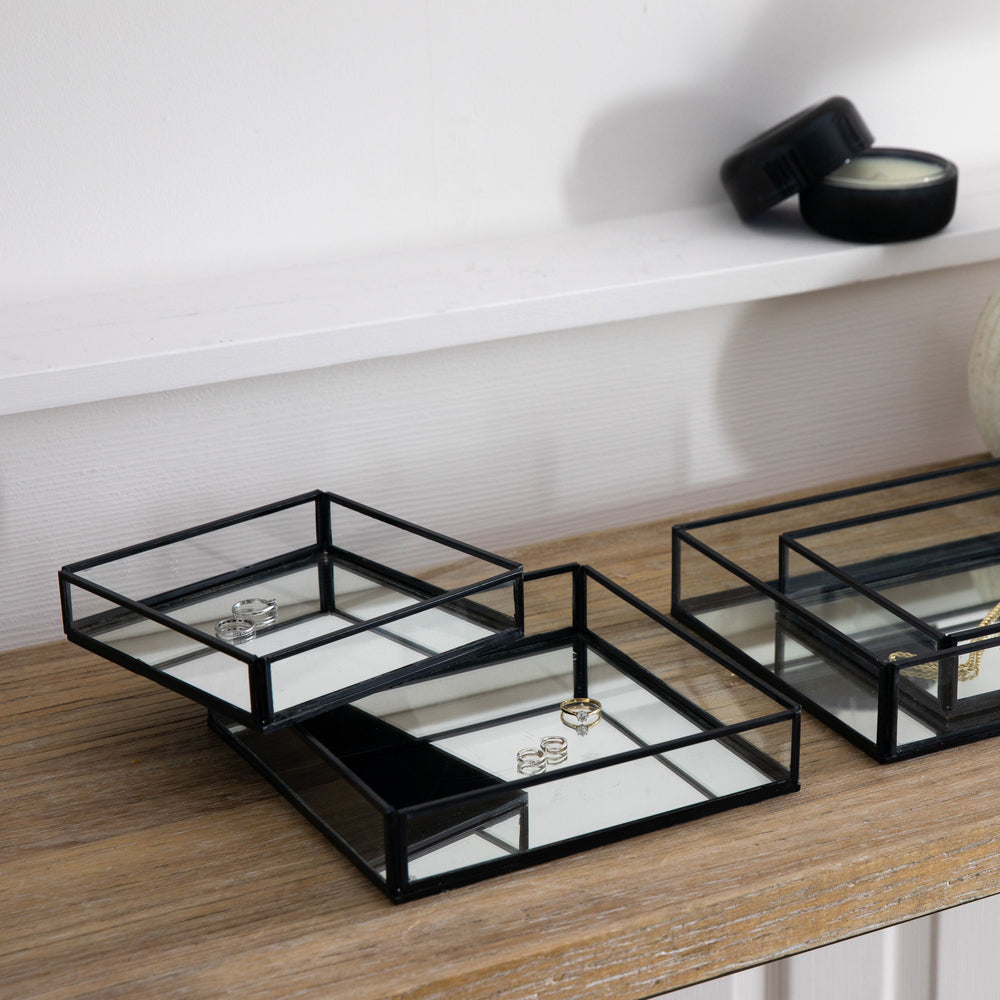 Product photograph of Gallery Interiors Set Of 2 Artemis Tray Black Small from Olivia's.