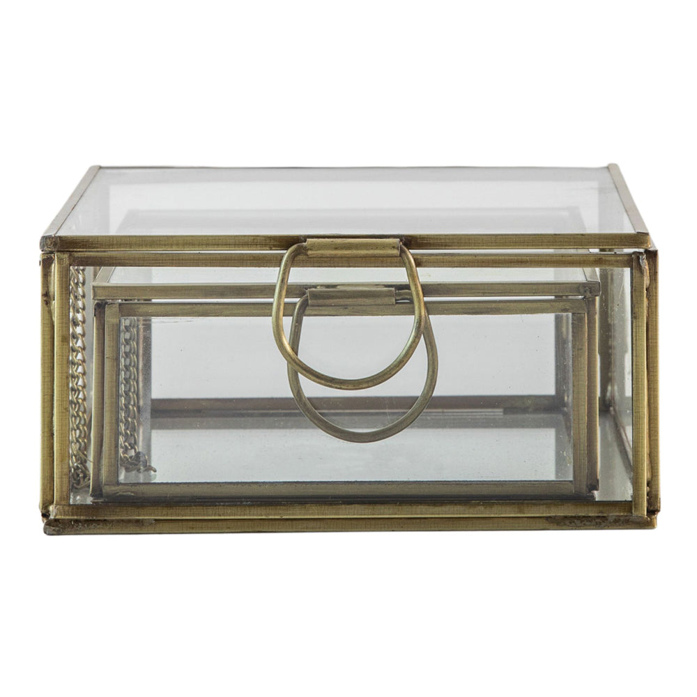 Product photograph of Gallery Interiors Set Of 2 Artemis Box Antique Brass from Olivia's.
