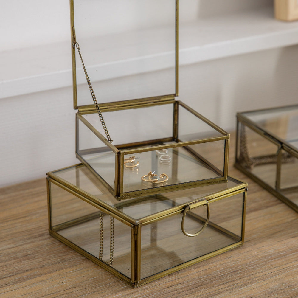 Product photograph of Gallery Interiors Set Of 2 Artemis Box Antique Brass from Olivia's.