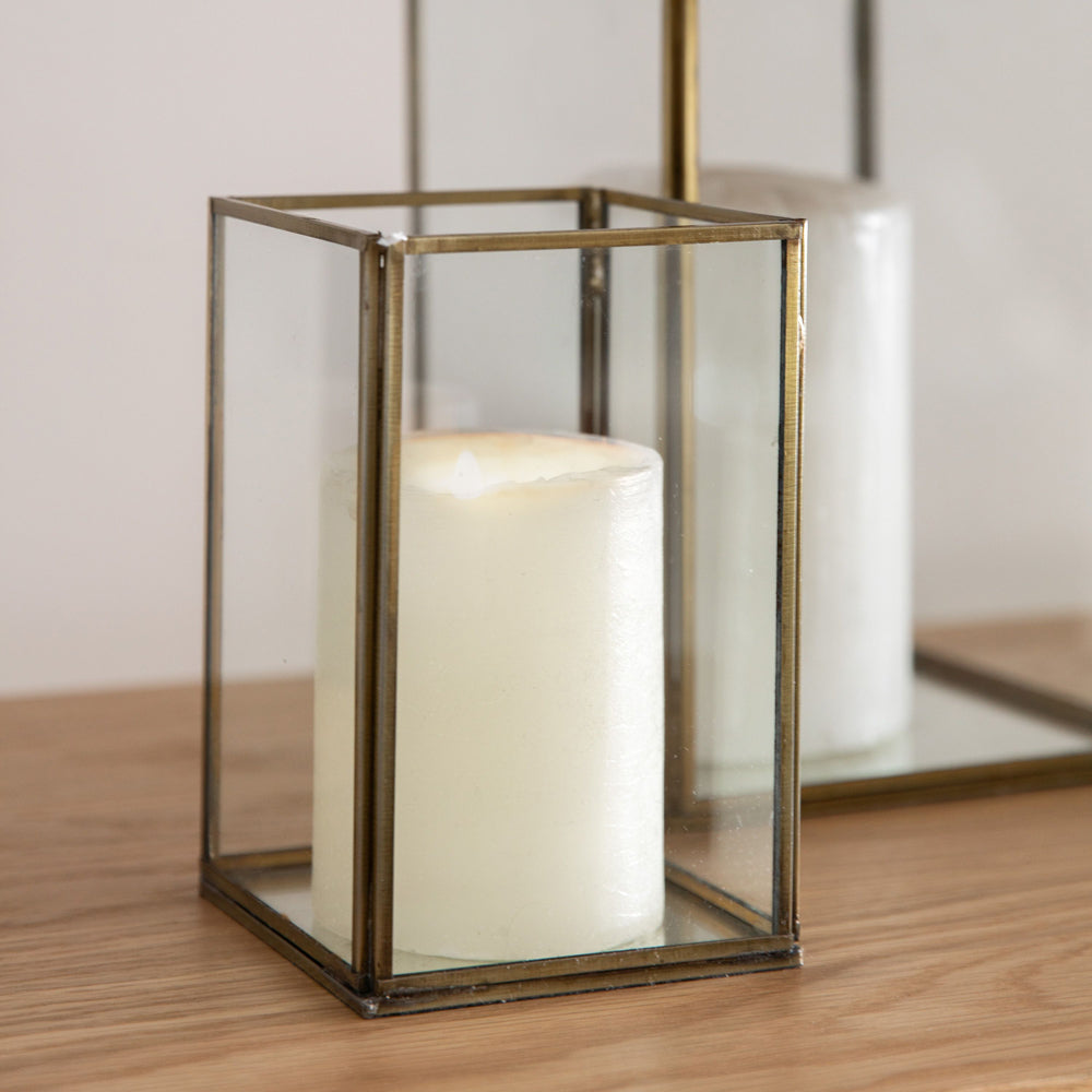 Product photograph of Gallery Interiors Loane Candle Holder Antique Brass Medium from Olivia's.