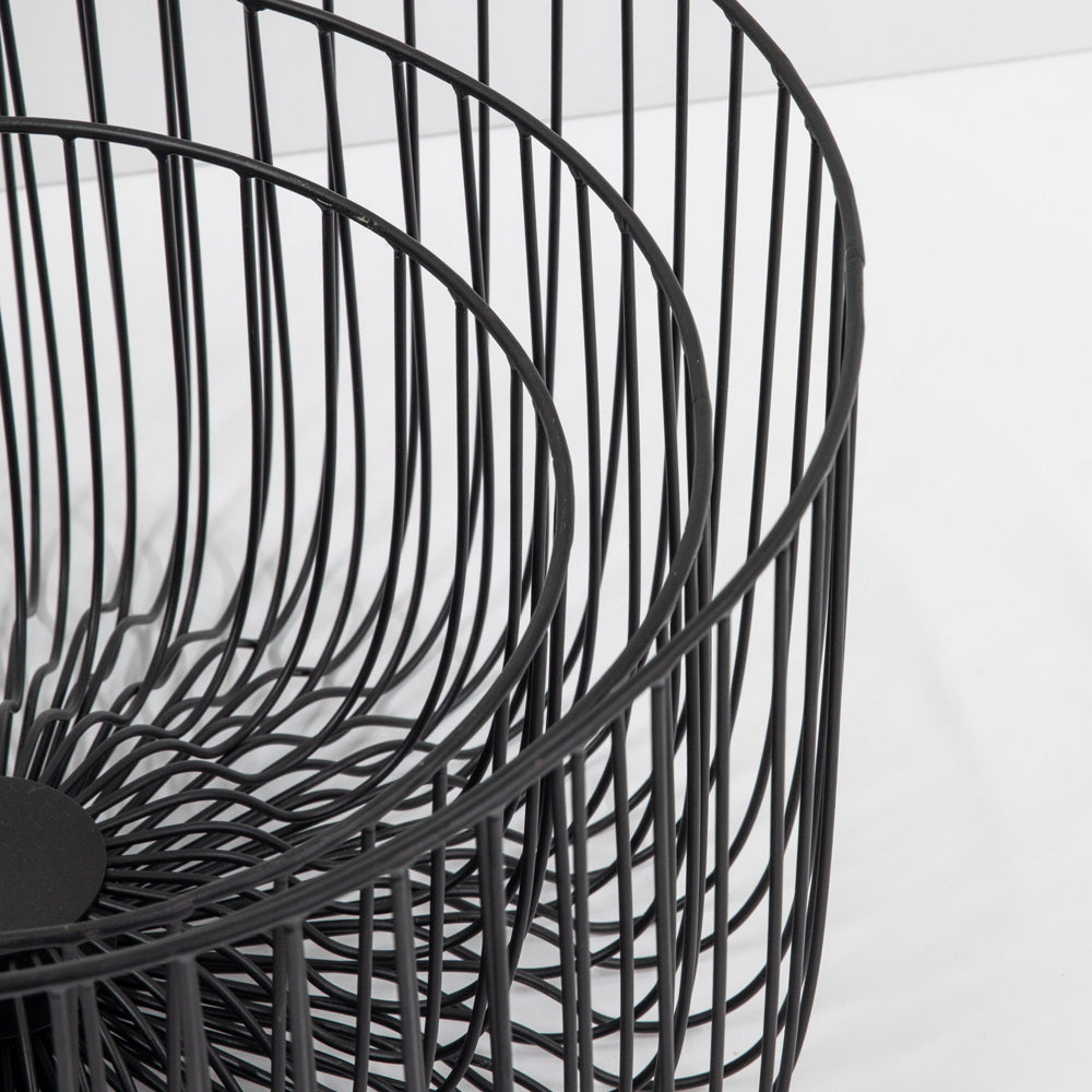 Product photograph of Gallery Interiors Set Of 3 Mabon Wire Baskets Black from Olivia's.