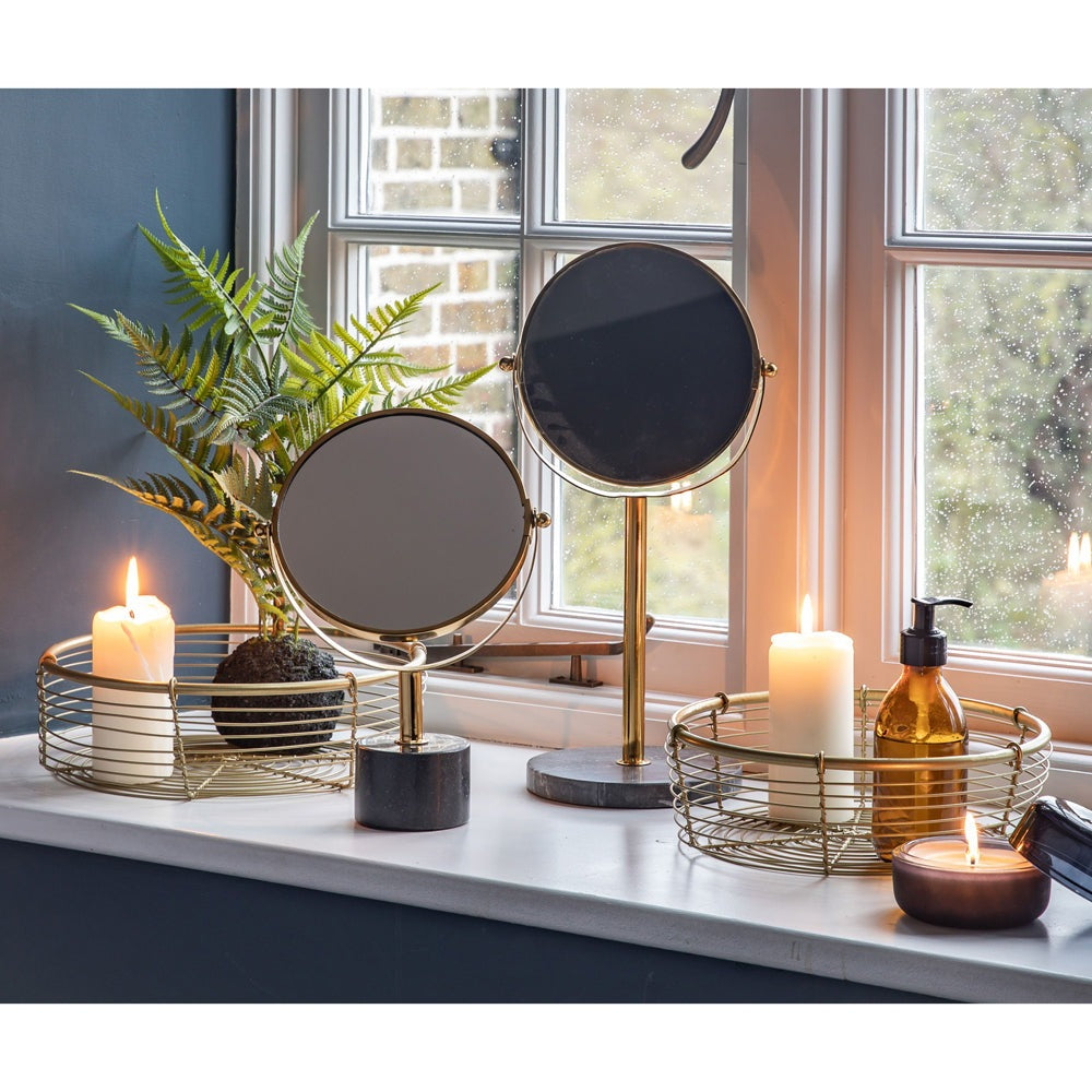 Product photograph of Gallery Interiors Set Of 2 Mani Tray Round Antique Brass from Olivia's.