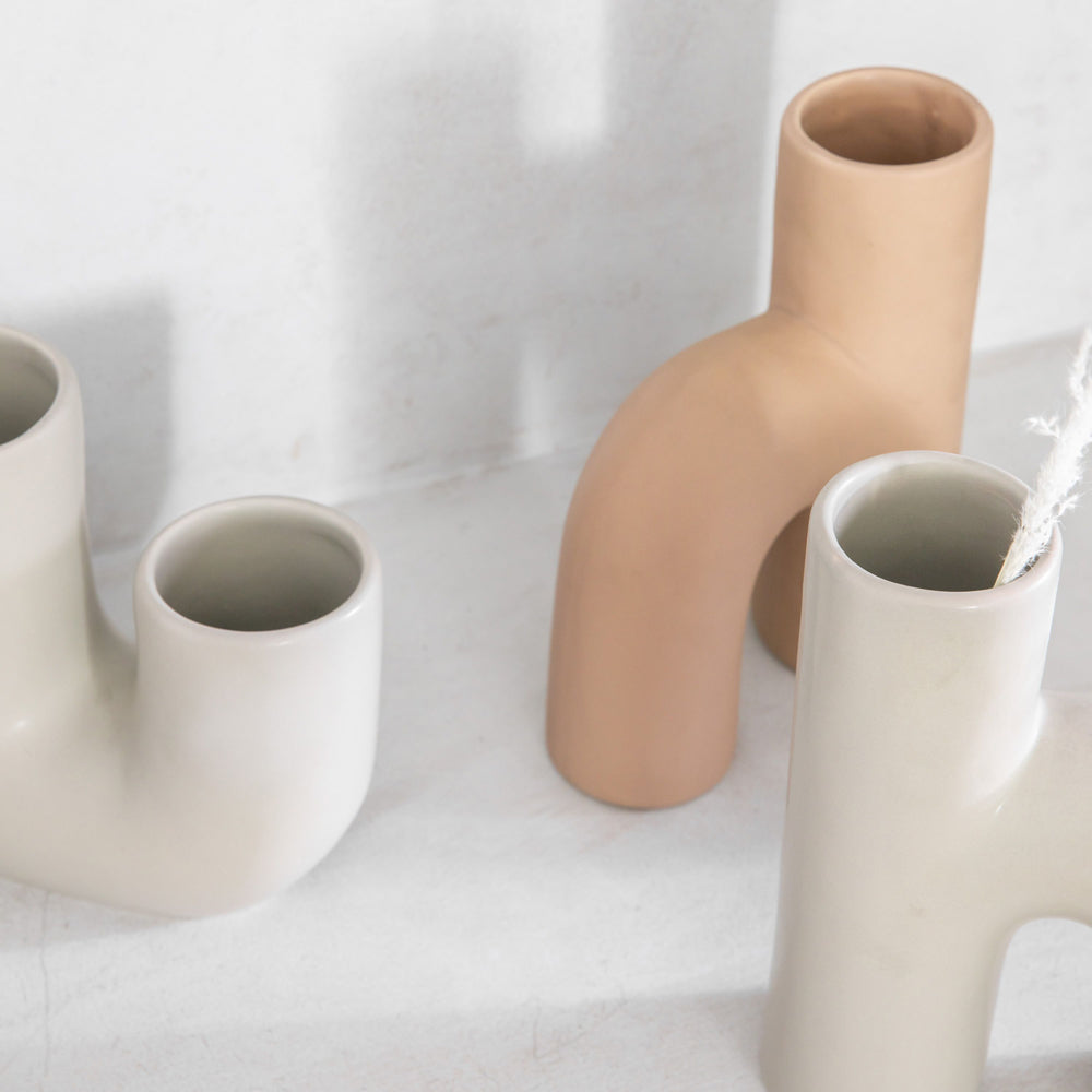 Product photograph of Gallery Interiors Lucien Vase Beige from Olivia's.