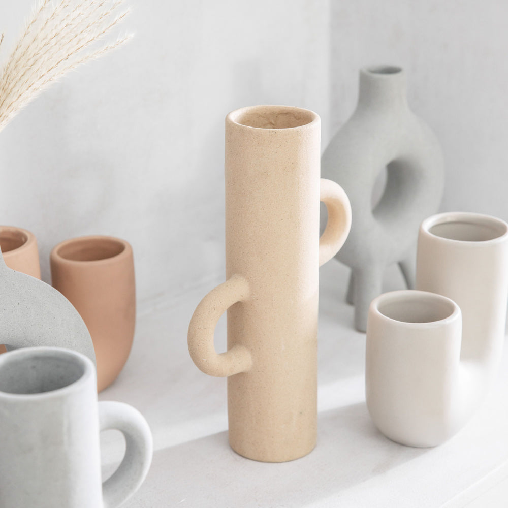Product photograph of Gallery Interiors Samson Vase Oatmeal Small from Olivia's.