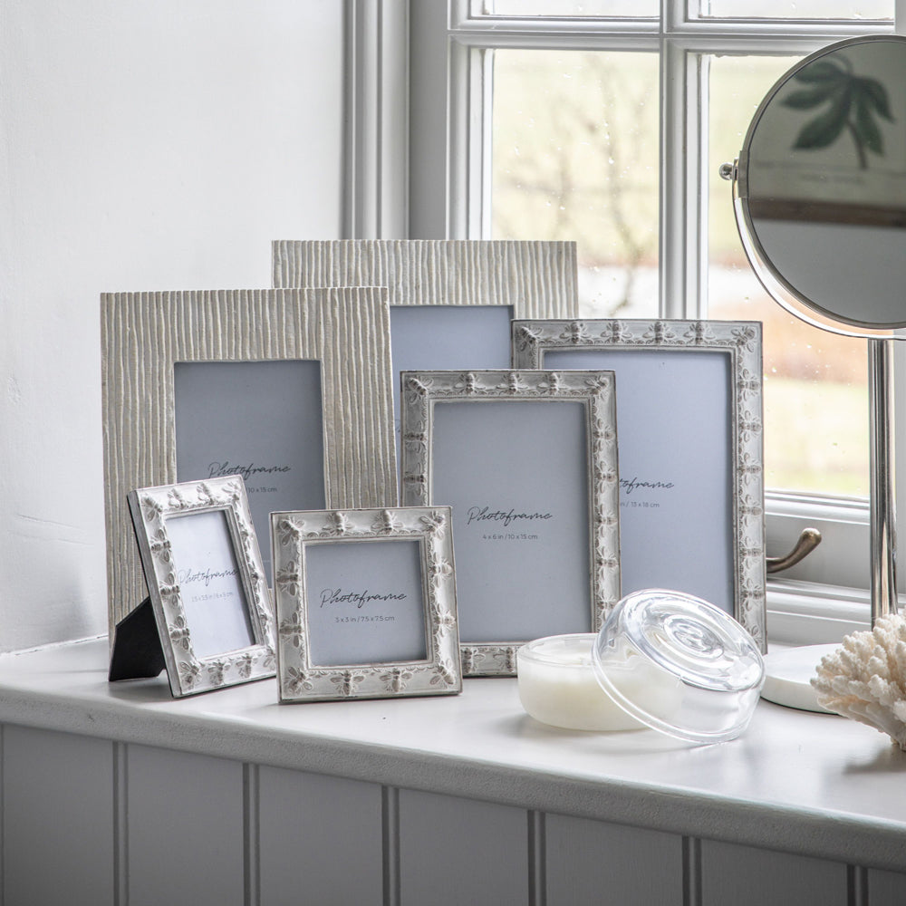 Product photograph of Gallery Interiors Dallas Honey Bee Photo Frame Antique Grey Large from Olivia's.