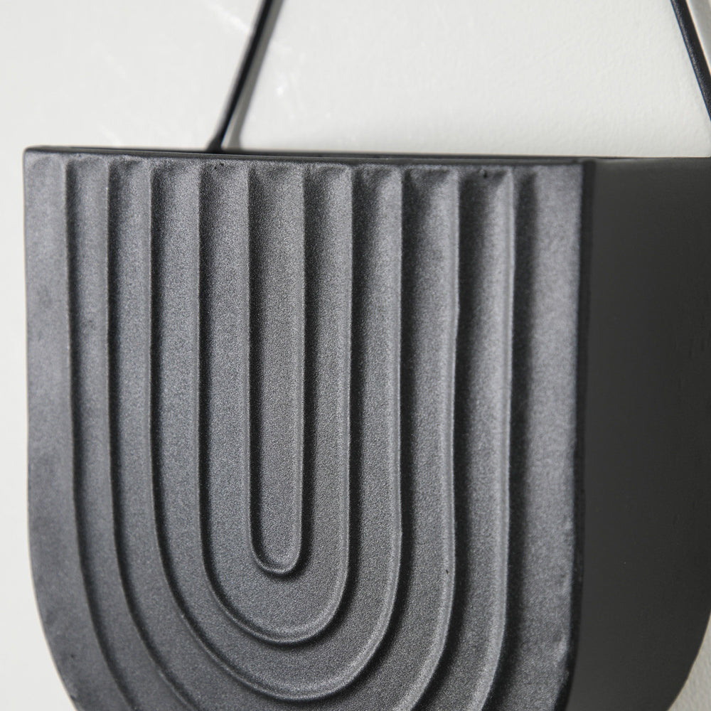 Product photograph of Gallery Interiors Set Of 2 Faulkner Wall Planter In Black from Olivia's.