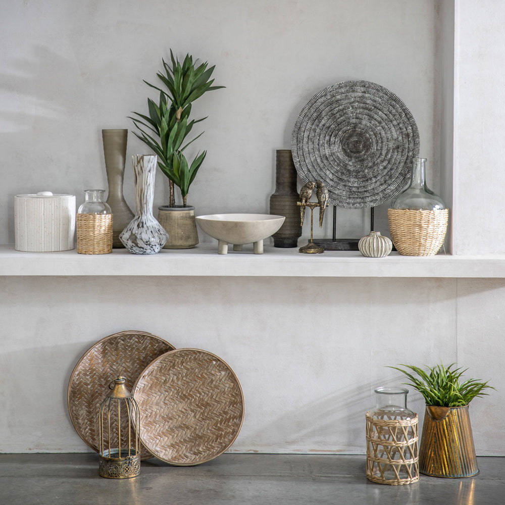 Product photograph of Gallery Interiors Set Of 2 Farrell Tray Bamboo Grey Wash from Olivia's.