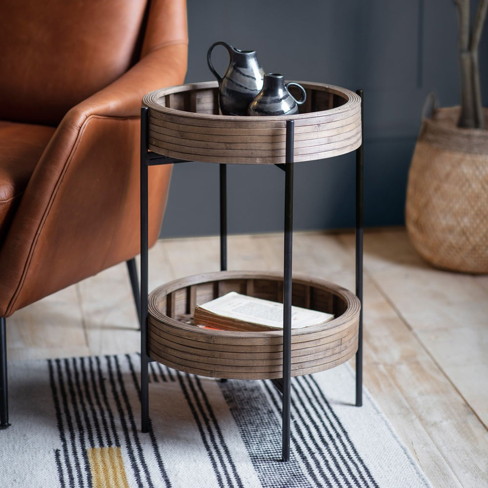 Product photograph of Gallery Interiors Saffron Tray Table Natural Black from Olivia's.