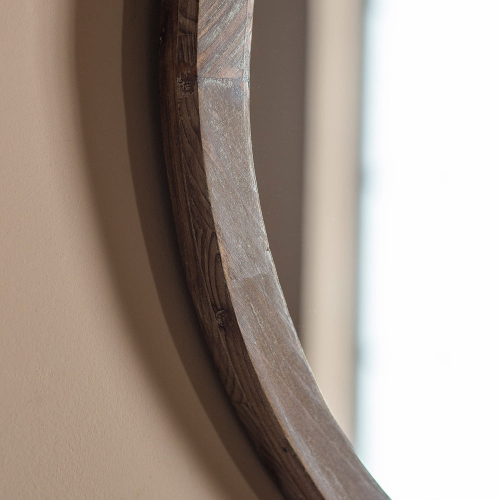 Product photograph of Gallery Interiors Apollo Mirror Round Natural Small from Olivia's.