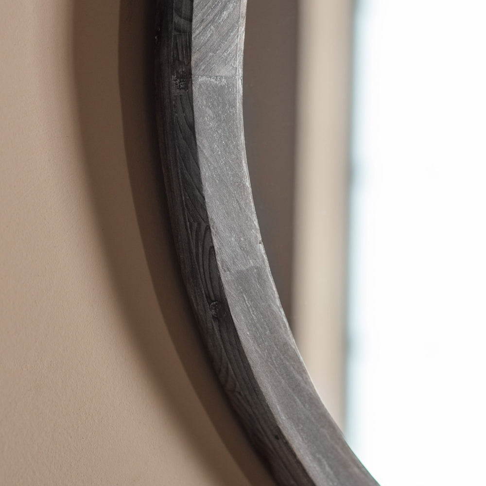 Product photograph of Gallery Interiors Apollo Mirror Round Grey Wash Large from Olivia's.