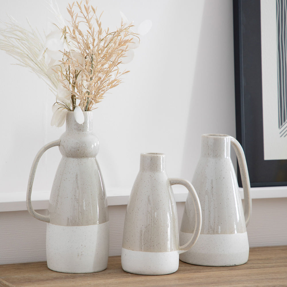 Product photograph of Gallery Interiors Blanchard Vase Light Grey Small from Olivia's.