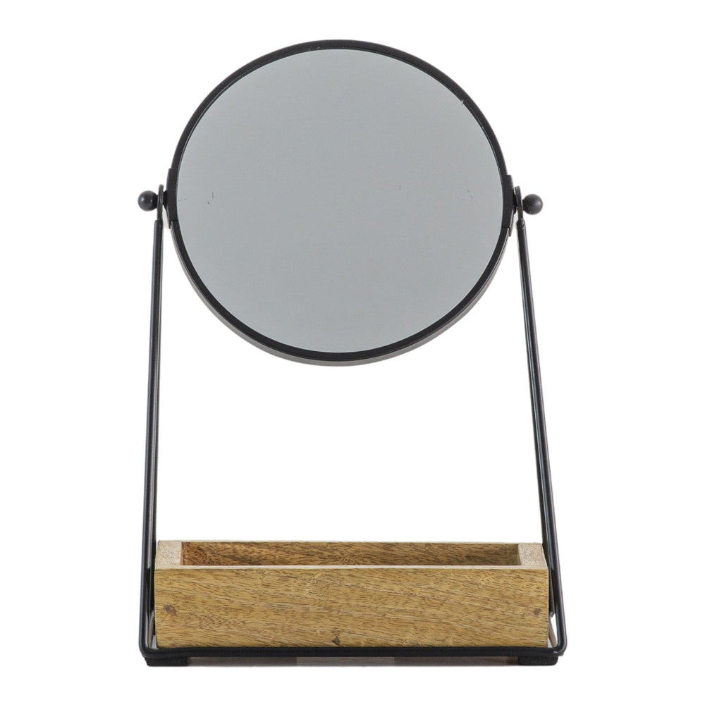 Product photograph of Gallery Interiors Doubek Vanity Mirror With Tray In Black from Olivia's