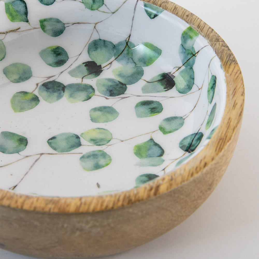 Product photograph of Gallery Interiors Simona Eucalyptus Nibbles Bowl Green Natural White Small from Olivia's.
