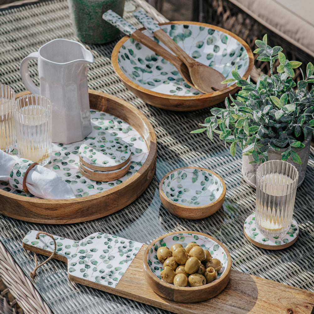 Product photograph of Gallery Interiors Simona Eucalyptus Nibbles Bowl Green Natural White Small from Olivia's.