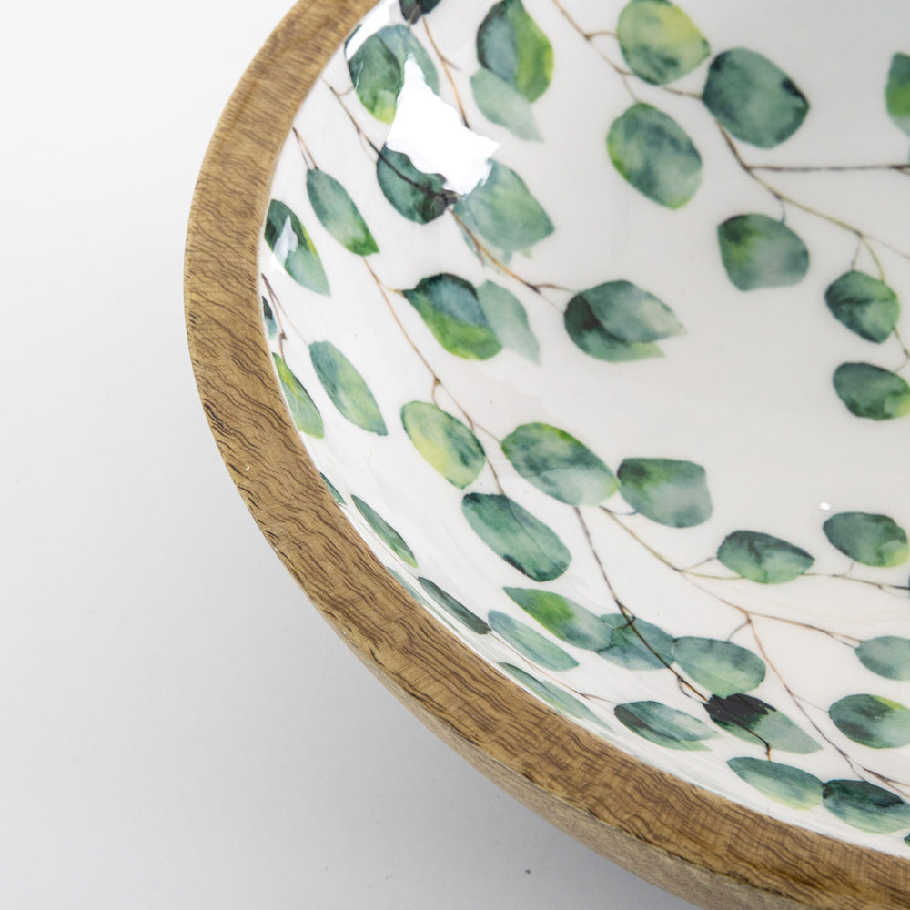 Product photograph of Gallery Interiors Simona Eucalyptus Bowl Green Natural White Small from Olivia's.