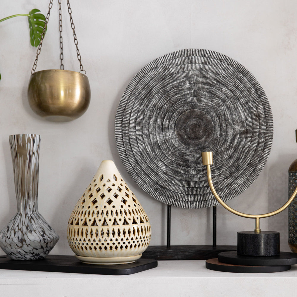 Product photograph of Gallery Interiors Colfer Disc On Stand Dark Grey from Olivia's.