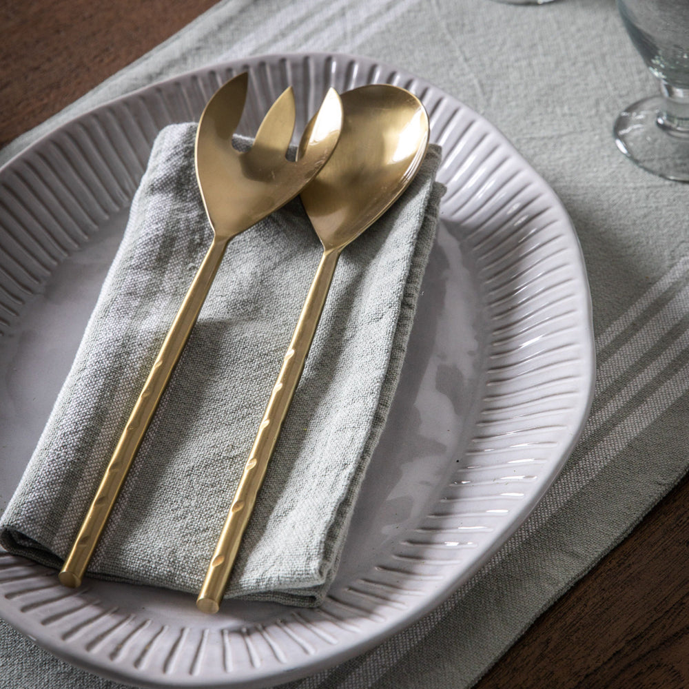 Product photograph of Gallery Interiors Set Of 2 Kord Salad Servers Matt Gold from Olivia's.