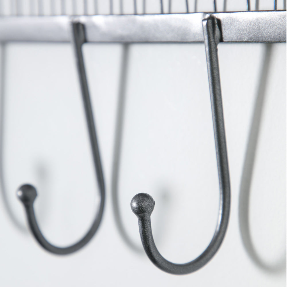 Product photograph of Gallery Interiors Sima Wire Wall Shelf With 7 Hooks from Olivia's.