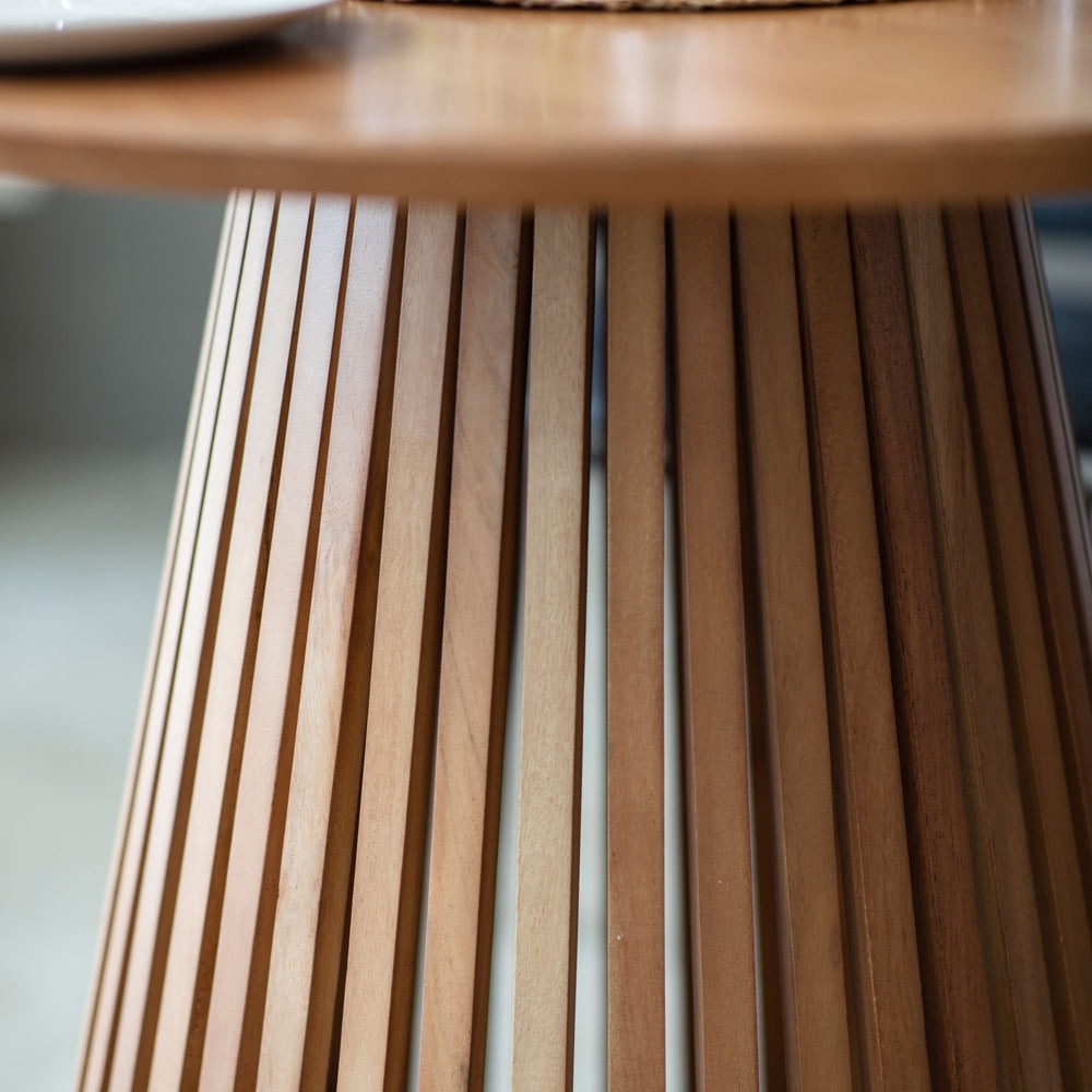 Product photograph of Gallery Interiors Goodwin 4 Seater Oak Slatted Dining Table from Olivia's.