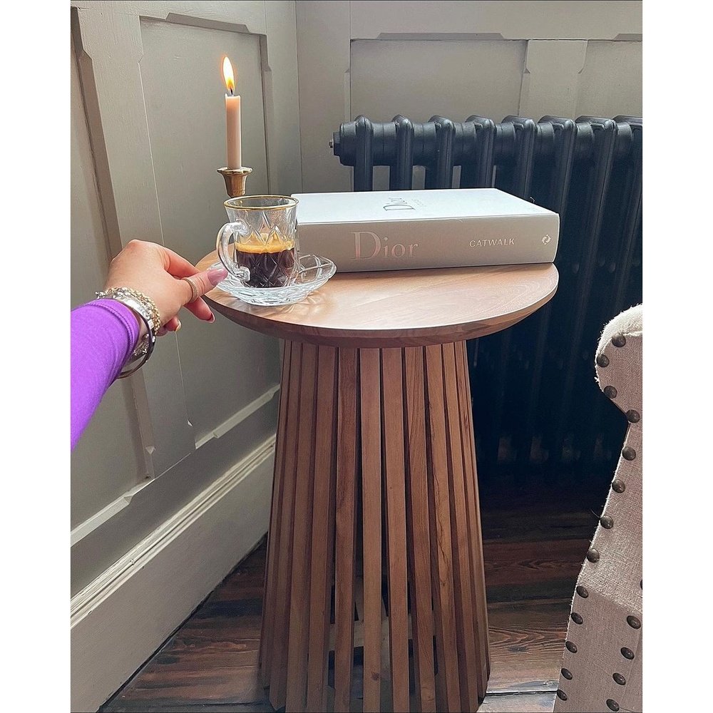 Product photograph of Gallery Interiors Goodwin Slatted Side Table Oak from Olivia's.