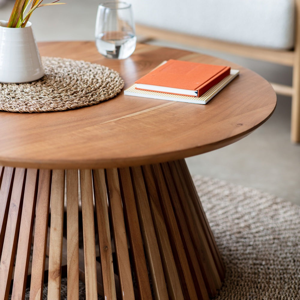 Product photograph of Gallery Interiors Goodwin Slatted Coffee Table Oak from Olivia's.