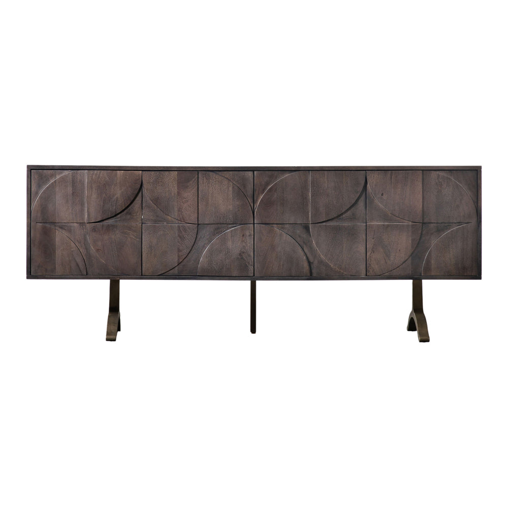 Product photograph of Gallery Interiors Fortuna 4 Door Sideboard In Brown from Olivia's