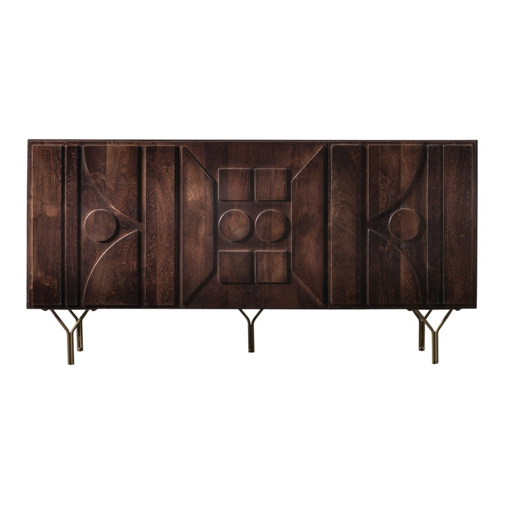 Product photograph of Gallery Interiors Colby 3 Door Sideboard In Brown from Olivia's.