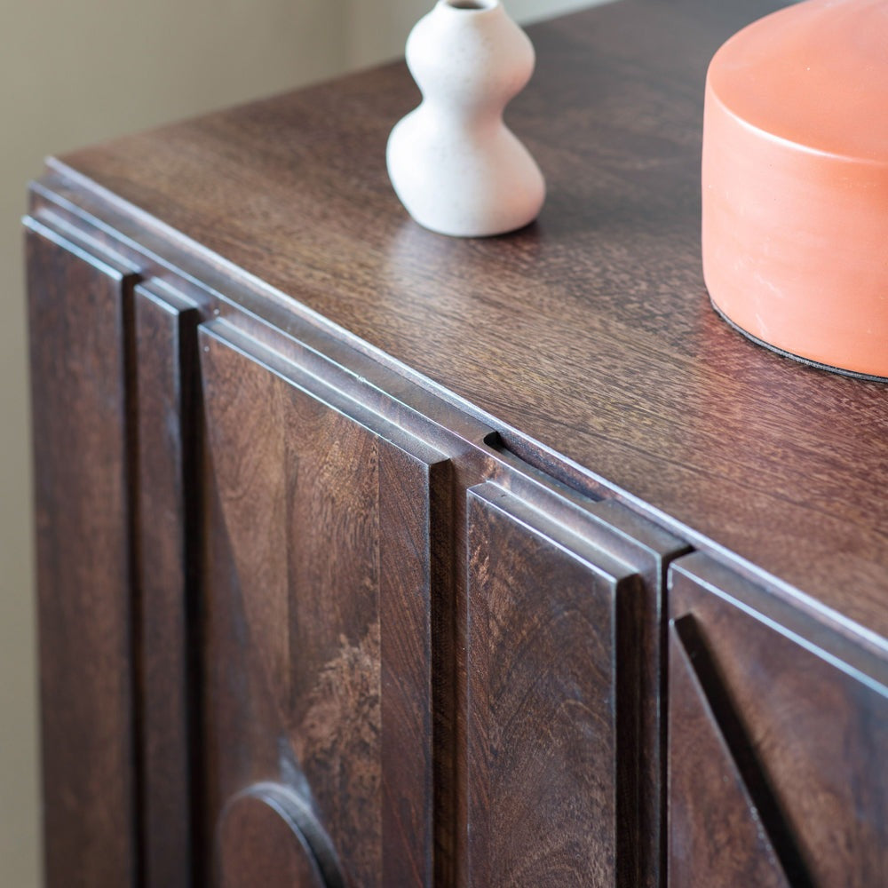Product photograph of Gallery Interiors Colby 3 Door Sideboard In Brown from Olivia's.