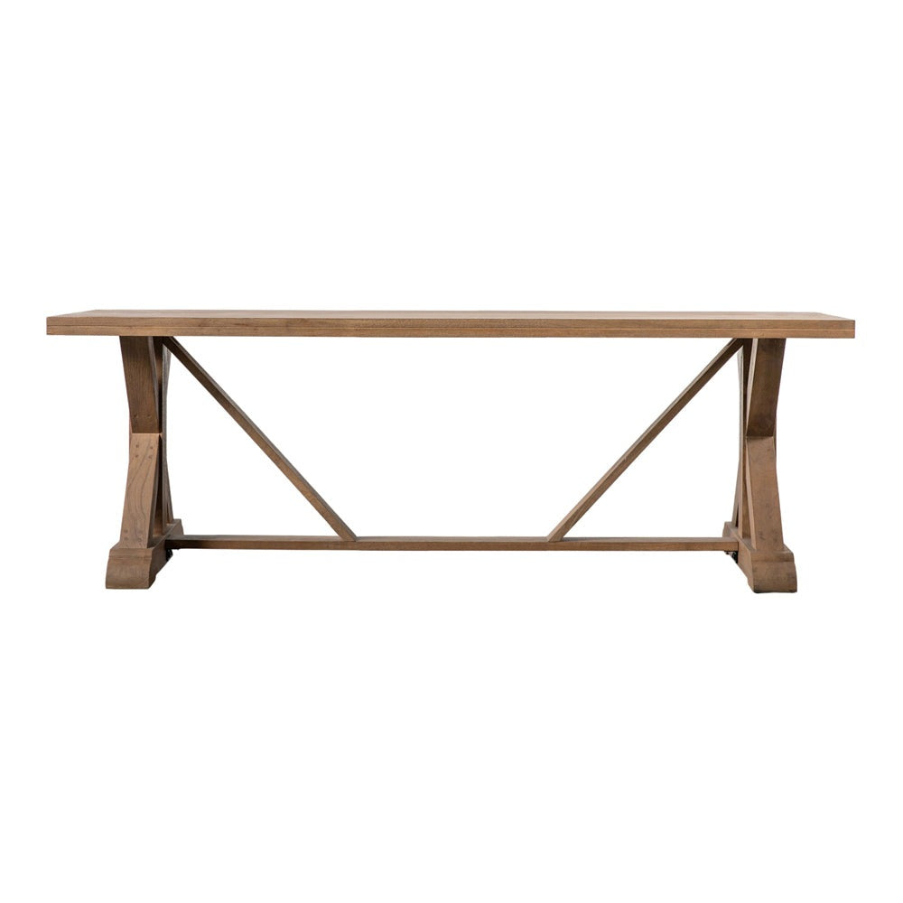 Product photograph of Gallery Interiors Grover Dining Table In Oak 8 Seater from Olivia's.