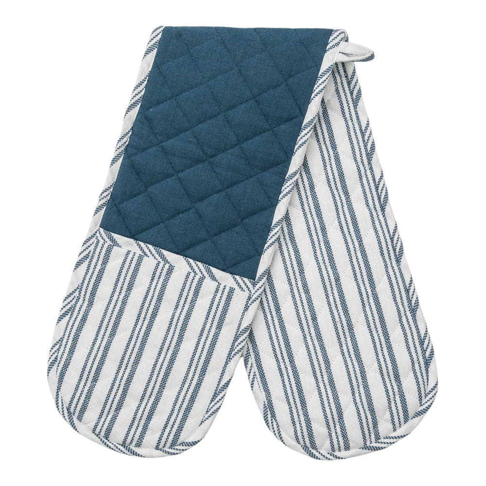 Product photograph of Gallery Interiors Morwen Organic Cotton Oven Glove Blue from Olivia's.