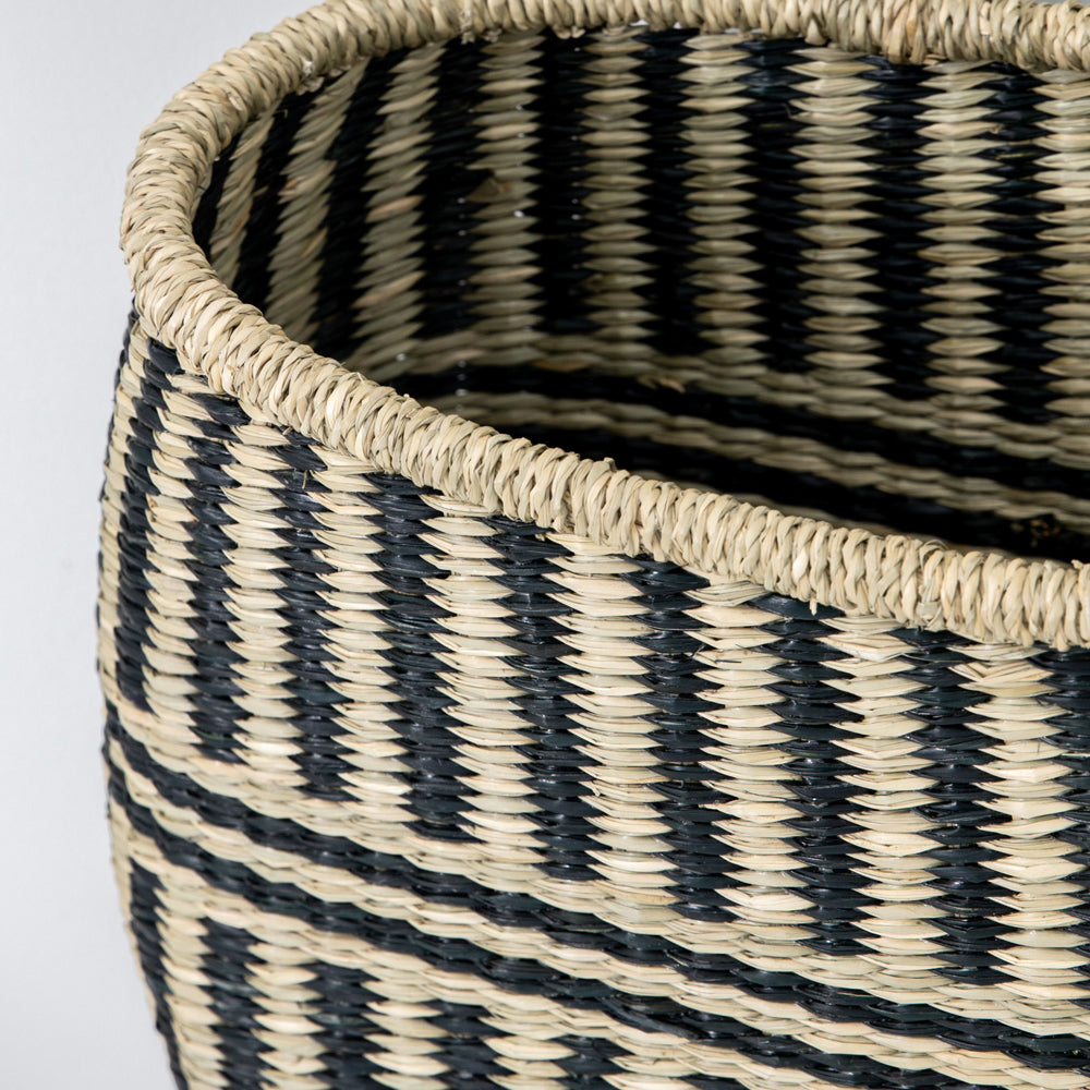 Product photograph of Gallery Interiors Set Of 3 Vito Wall Basket Set Black And Natural from Olivia's.