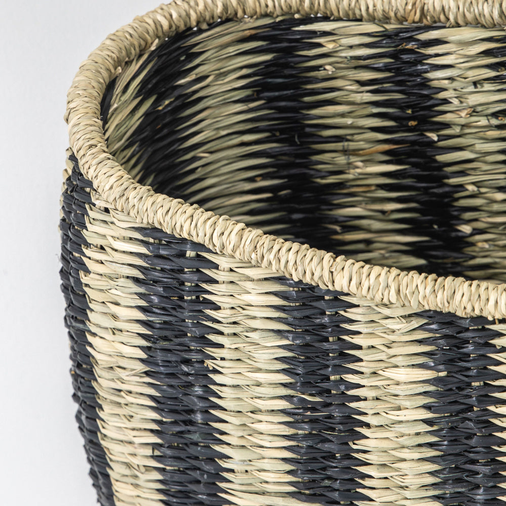 Product photograph of Gallery Interiors Set Of 3 Malik Wall Basket Set Black And Natural from Olivia's.